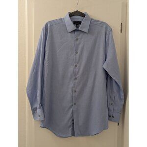 Alfani Mens Athletic Fit Long Sleeve Blue Dress Shirt Size M 15-15.5 32-33